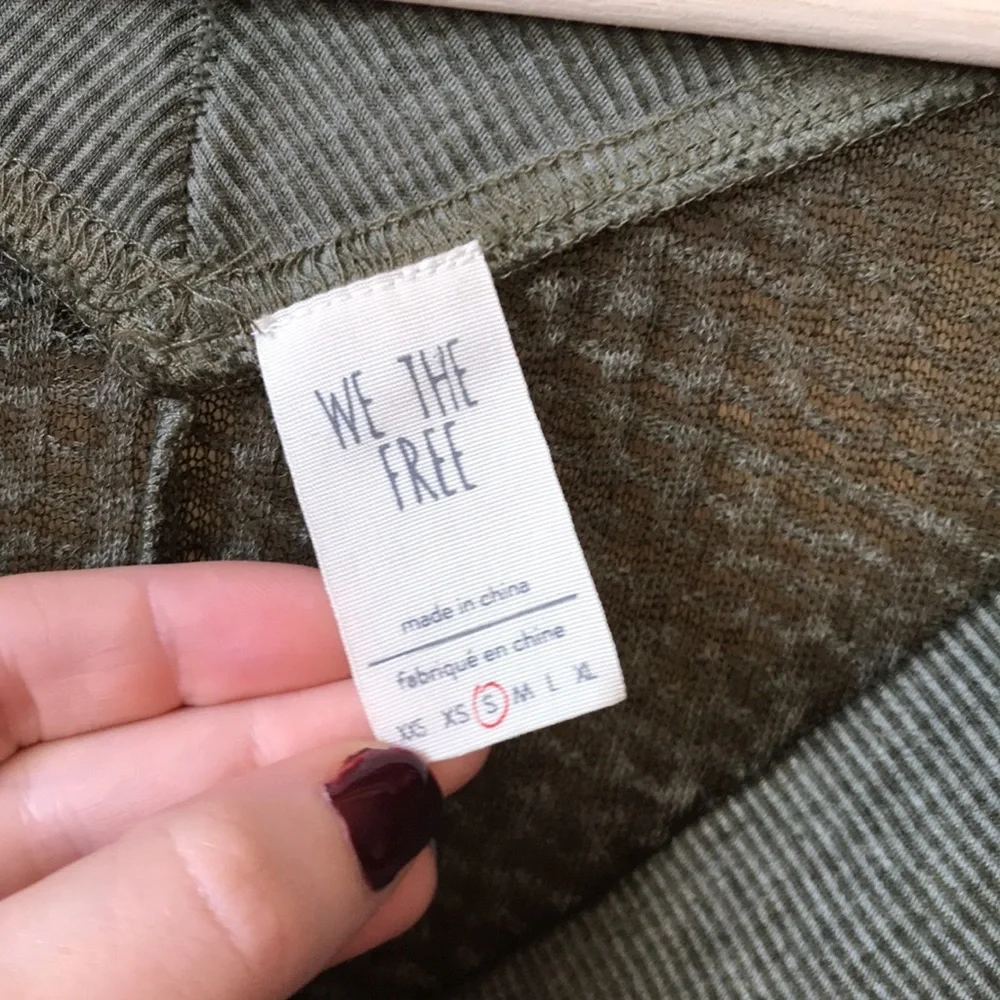 Free People South Side Thermal Top Green Size Small
